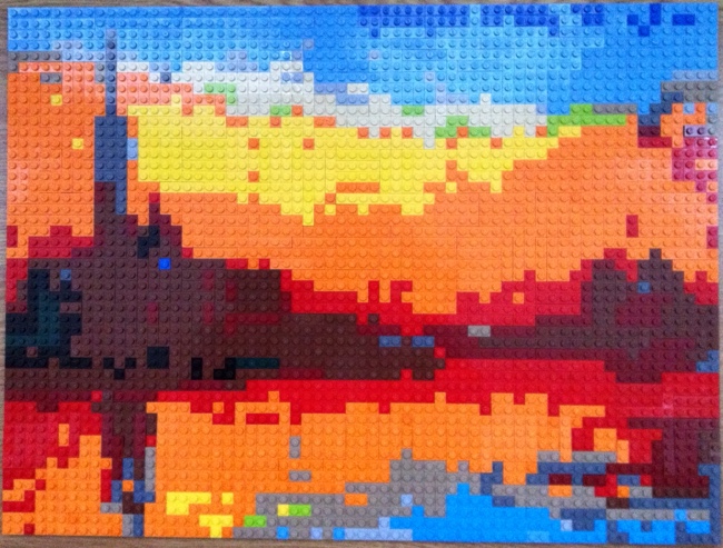 Monet painting as built in LEGO
